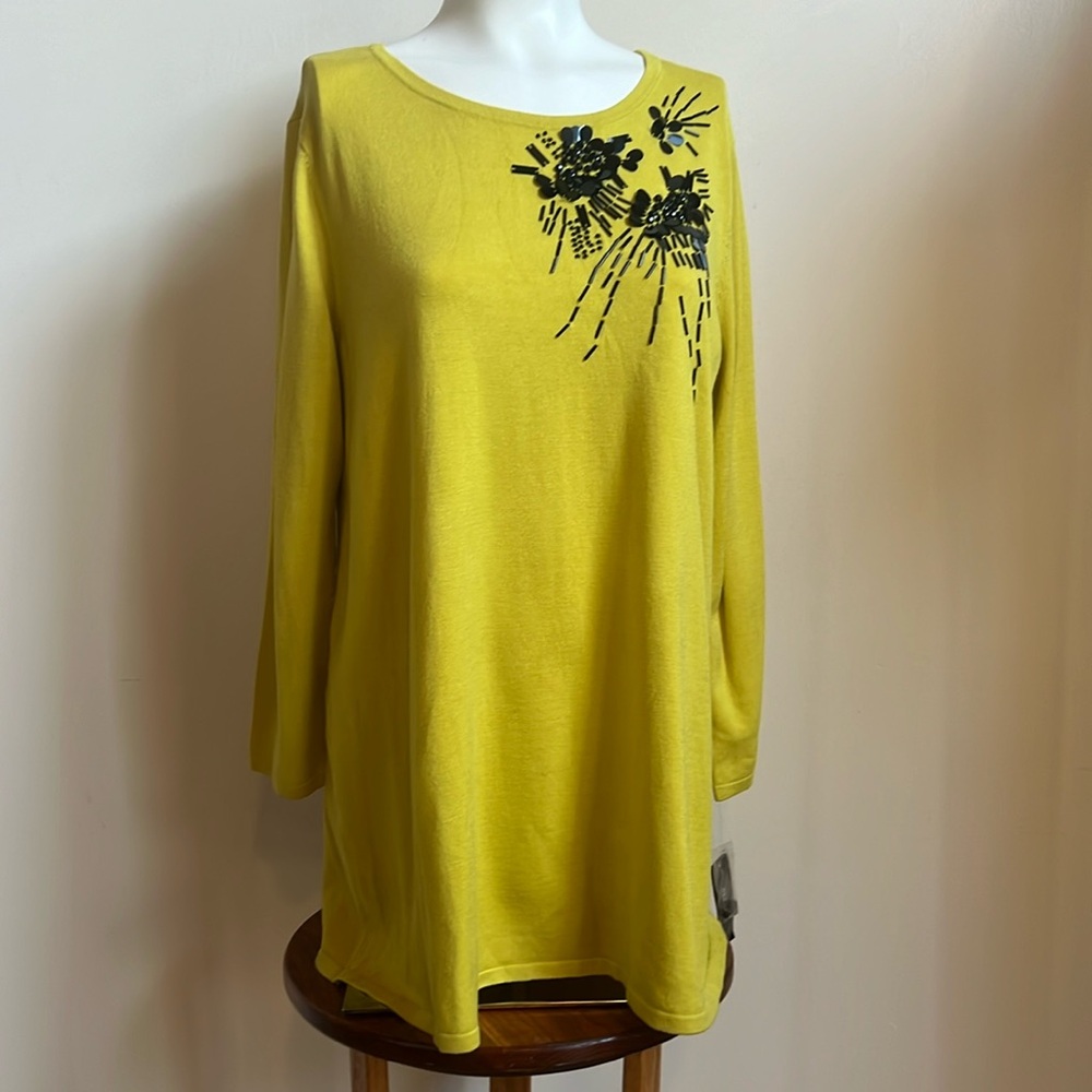 Alfani luxe jungle a line sweater with large sequen and bead adornment N…